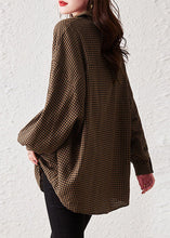 Load image into Gallery viewer, Oversized Plaid Peter Pan Collar Pockets Patchwork Cotton Shirts Long Sleeve