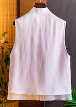 Load image into Gallery viewer, Pink Chinese Button Silk Waistcoat Stand Collar Summer