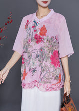 Load image into Gallery viewer, Pink Patchwork Chiffon Shirt Oversized Print Summer