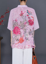 Load image into Gallery viewer, Pink Patchwork Chiffon Shirt Oversized Print Summer