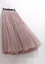 Load image into Gallery viewer, Pink Patchwork Loose Tulle Pleated Skirt High Waist Summer