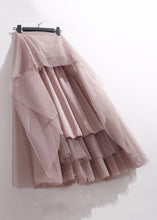 Load image into Gallery viewer, Pink Patchwork Loose Tulle Pleated Skirt High Waist Summer