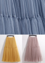 Load image into Gallery viewer, Pink Patchwork Loose Tulle Pleated Skirt High Waist Summer