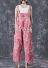 Load image into Gallery viewer, Pink Print Denim Jumpsuit Oversized Pockets Summer