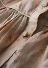 Load image into Gallery viewer, Pink Print Patchwork Cotton Shirts Button Wrinkled Bracelet Sleeve