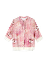 Load image into Gallery viewer, Pink Print Patchwork Linen Two Pieces Set Tasseled Summer