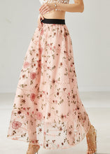 Load image into Gallery viewer, Pink Tulle A Line Skirts Embroidered Summer