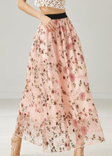 Load image into Gallery viewer, Pink Tulle A Line Skirts Embroidered Summer