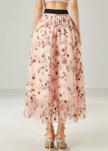 Load image into Gallery viewer, Pink Tulle A Line Skirts Embroidered Summer