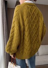 Load image into Gallery viewer, Plus Size Apricot O Neck Thick Cotton Knit Sweater Fall