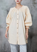 Load image into Gallery viewer, Plus Size Apricot Oversized Cotton Shirt Spring