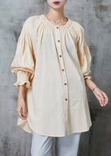 Load image into Gallery viewer, Plus Size Apricot Oversized Cotton Shirt Spring