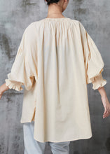 Load image into Gallery viewer, Plus Size Apricot Oversized Cotton Shirt Spring