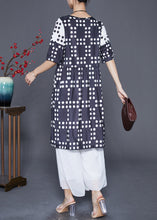 Load image into Gallery viewer, Plus Size Black Oversized Patchwork Dot Chiffon Dresses Summer