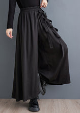 Load image into Gallery viewer, Plus Size Black Pockets Elastic Waist Crop Pants Skirt