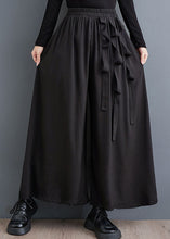 Load image into Gallery viewer, Plus Size Black Pockets Elastic Waist Crop Pants Skirt