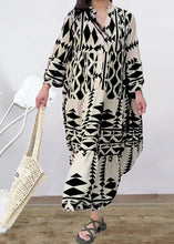 Load image into Gallery viewer, Plus Size Black Stand Collar Print Long Shirts Dresses Spring