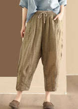 Load image into Gallery viewer, Plus Size Blue Pockets Elastic Waist Linen Harem Pants Summer