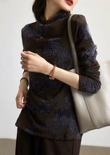 Load image into Gallery viewer, Plus Size Coffee Turtleneck Patchwork Warm Fleece Blouses Spring