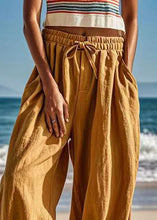 Load image into Gallery viewer, Plus Size Earth Yellow Pockets Elastic Waist Lantern Pants Summer