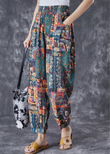 Load image into Gallery viewer, Plus Size Elastic Waist Print Pockets Cotton Pants Summer