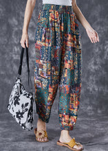 Load image into Gallery viewer, Plus Size Elastic Waist Print Pockets Cotton Pants Summer