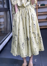 Load image into Gallery viewer, Plus Size Embroidered Pockets Elastic Waist Linen Skirt Summer