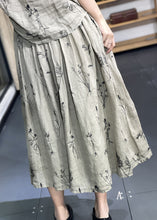 Load image into Gallery viewer, Plus Size Embroidered Pockets Elastic Waist Linen Skirt Summer