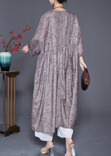 Load image into Gallery viewer, Plus Size Embroidered Print Wrinkled Linen Robe Dresses Summer