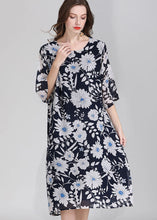 Load image into Gallery viewer, Plus Size Floral O Neck Patchwork Chiffon Dress Summer