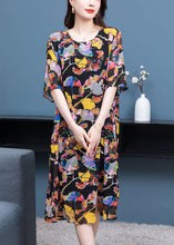 Load image into Gallery viewer, Plus Size Floral O Neck Wrinkled Patchwork Chiffon Dresses Summer