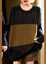 Load image into Gallery viewer, Plus Size Green Zircon Patchwork Cotton Knit Sweaters Long Sleeve