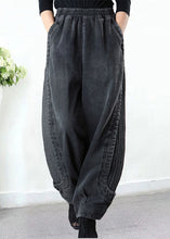 Load image into Gallery viewer, Plus Size Grey Pockets Patchwork Harem Fall Denim Pants