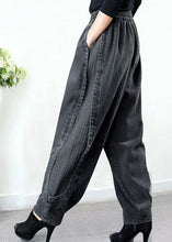 Load image into Gallery viewer, Plus Size Grey Pockets Patchwork Harem Fall Denim Pants