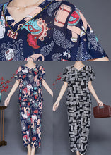 Load image into Gallery viewer, Plus Size Navy Elephant Print Chiffon Women Sets 2 Pieces Summer