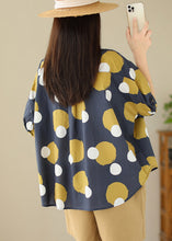 Load image into Gallery viewer, Plus Size Yellow sunflower Peter Pan Collar Print Cotton Shirt Tops Summer