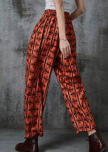 Load image into Gallery viewer, Plus Size Orange Oversized Print Cotton Pants Summer