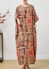 Load image into Gallery viewer, Plus Size Orange Oversized Print Cotton Vacation Dress Summer