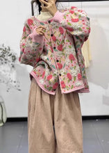 Load image into Gallery viewer, Plus Size Pink O Neck Button Jacquard Cozy Knit Cardigan Fall