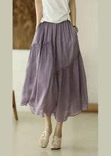 Load image into Gallery viewer, Plus Size green stripes elastic waist Asymmetrical A line Skirts Spring