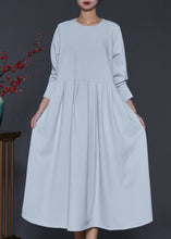 Load image into Gallery viewer, Plus Size Sky Blue Oversized Exra Large Hem Cotton Dress Spring