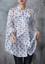 Load image into Gallery viewer, Plus Size White Oversized Print Silk Shirt Summer