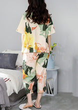 Load image into Gallery viewer, Plus Size Yellow Print Two Pieces Set Short Sleeve