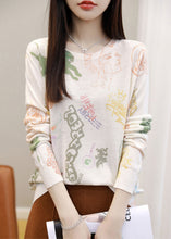 Load image into Gallery viewer, Portrait Print Silk Cotton T Shirt O Neck Long Sleeve