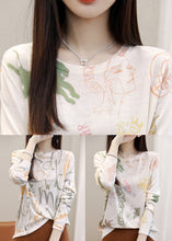 Load image into Gallery viewer, Portrait Print Silk Cotton T Shirt O Neck Long Sleeve