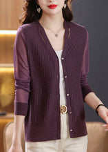 Load image into Gallery viewer, Purple Button Ice Size Knit Cardigan Long Sleeve