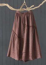 Load image into Gallery viewer, Purple Patchwork Linen Skirts Wrinkled Exra Large Hem Summer