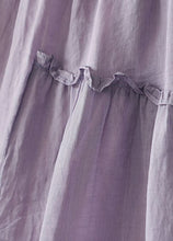 Load image into Gallery viewer, Purple Patchwork Linen Skirts Wrinkled Exra Large Hem Summer