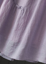 Load image into Gallery viewer, Purple Patchwork Linen Skirts Wrinkled Exra Large Hem Summer