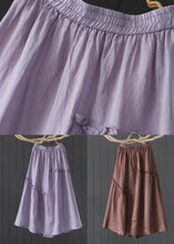 Load image into Gallery viewer, Purple Patchwork Linen Skirts Wrinkled Exra Large Hem Summer